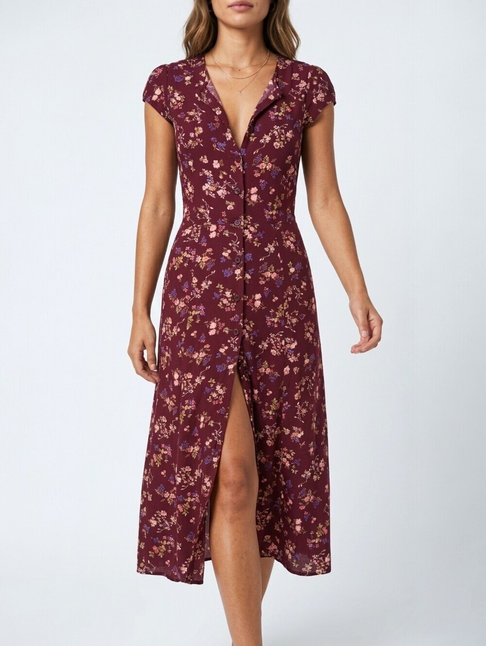 Reformation Fauna Midi Dress Chantelle Floral Button Down Cottagecore Size 4